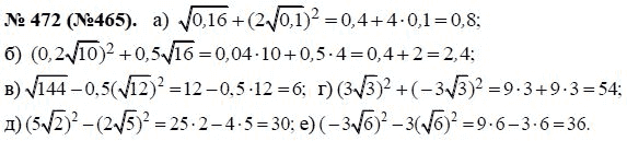 Ответ к задаче № 472 (465) - Ю.Н. Макарычев, гдз по алгебре 8 класс